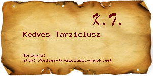 Kedves Tarziciusz névjegykártya